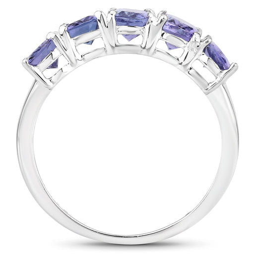 Bids.com 2.65 Carat Genuine Tanzanite .925 Sterling Silver Ring Rings White Smoke size 7.00,size 9.00,size 5.00,size 6.00,size 8.00,size 10.00