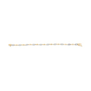 Bids.com 10K White and Yellow Gold 1.00 Cttw Diamond Oval Shaped Cluster Link  Bracelet (I-J Color, SI2-I1 Clarity) - 7" Inches Bracelets White Smoke YellowWhite.Gold / 7