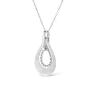 Bids.com .925 Sterling Silver Prong-Set Diamond Accent Fashion Double Drop Design 18" Pendant Necklace (I-J Color, I1-I2 Clarity) Necklaces White Smoke White.Sterling Silver / 18