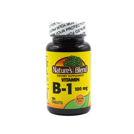 Nature's Blend Nature Blends Vitamin B-1 TB 100 mg, 100 Tablets Vitamins & Supplements White Smoke