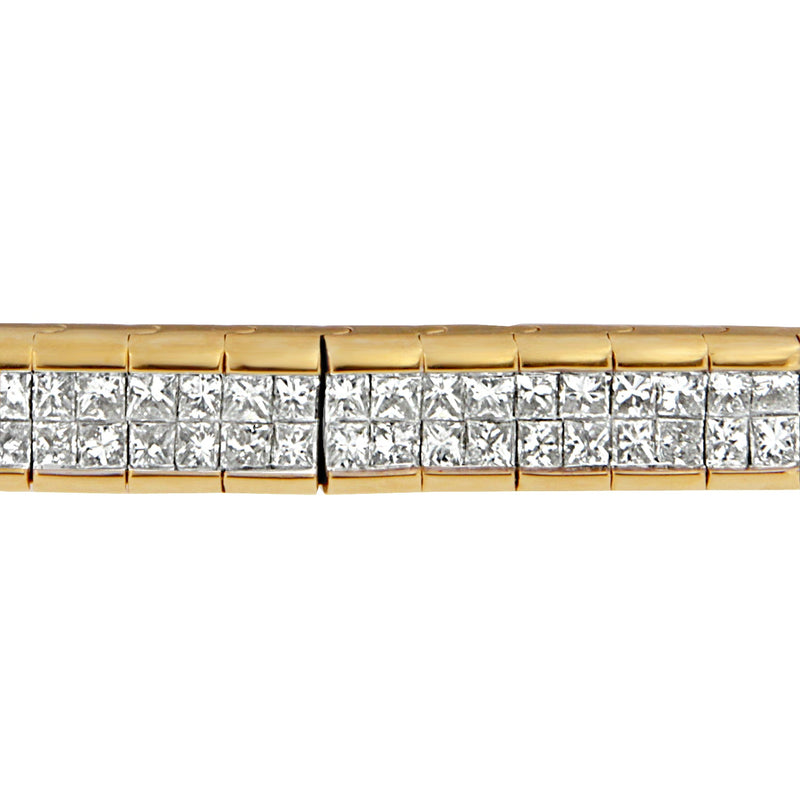 Bids.com 14K Yellow Gold Princess Cut Diamond Banded Bracelet (1.00 cttw, G-H Color, VS1-VS2 Clarity) Bracelets Gray Yellow.Gold / 7