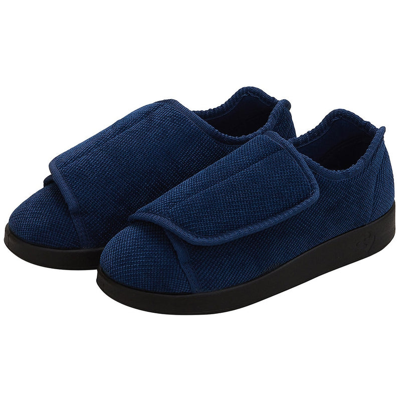 Silvert's Silvert's Women's Extra Wide Easy Closure Slippers, Navy Shoes White Smoke