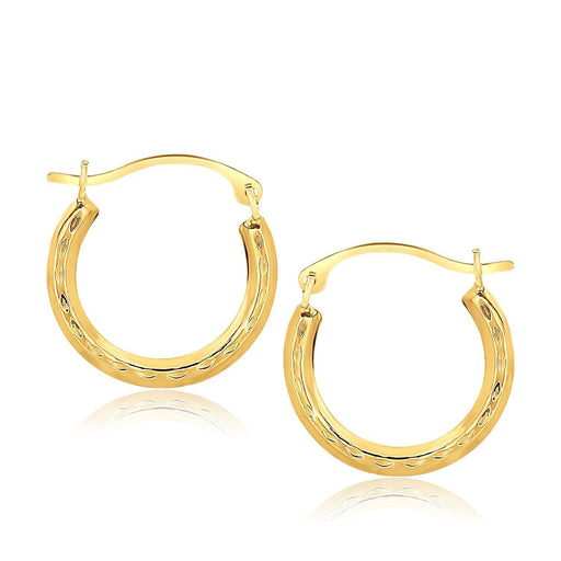 Bids.com 10k Yellow Gold Fancy Hoop Earrings Earrings White Smoke Yellow Gold