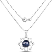 Bids.com 4.65 Carat Genuine Blue Sapphire .925 Sterling Silver Pendant Pendants White Smoke
