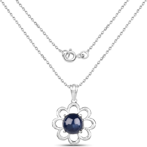 Bids.com 4.65 Carat Genuine Blue Sapphire .925 Sterling Silver Pendant Pendants White Smoke