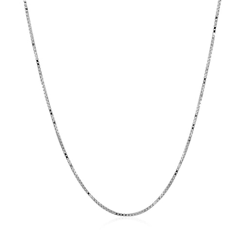 Bids.com 14k White Gold Classic Box Chain 0.7mm Necklaces White Smoke 16 / White Gold,18 / White Gold,20 / White Gold,24 / White Gold