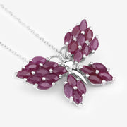 Bids.com 3.12 Carat Genuine Ruby .925 Sterling Silver Pendant Pendants White Smoke