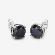 Bids.com 5.41 Carat Genuine Black Diamond 14K White Gold Earrings Earrings White Smoke