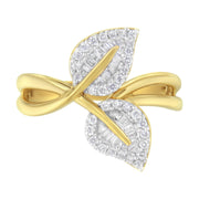 Bids.com 10K Yellow Gold 3/8 Cttw Round and Baguette-Cut Diamond Leaf Cocktail Ring - Size 7 (I-J Color, I1-I2 Clarity) Rings White Smoke 9 / Yellow.Gold,8 / Yellow.Gold,6 / Yellow.Gold,7 / Yellow.Gold