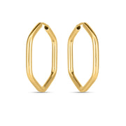 Bids.com 14k Yellow Gold Endless Hexagon Hoop Earrings Earrings White Smoke Yellow Gold