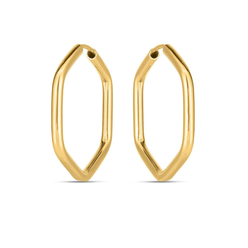 Bids.com 14k Yellow Gold Endless Hexagon Hoop Earrings Earrings White Smoke Yellow Gold