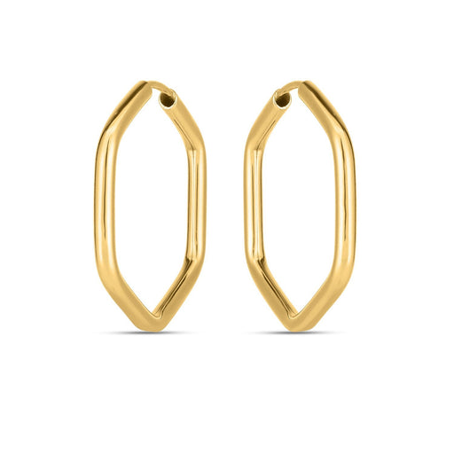Bids.com 14k Yellow Gold Endless Hexagon Hoop Earrings Earrings White Smoke Yellow Gold