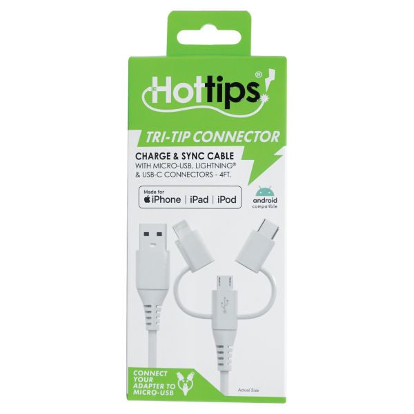 Hottips Hottips Micro-USB Cable With MFI Lightning Adapter Cables Lavender