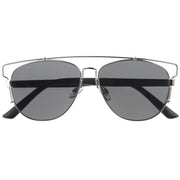 zeroUV Modern Fashion Panto Flat Front Metal Aviator Sunglasses A121 Glasses / Sunglasses White Smoke Silver Black Smoke
