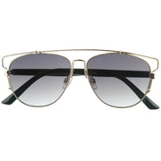 zeroUV Modern Fashion Panto Flat Front Metal Aviator Sunglasses A121 Glasses / Sunglasses White Smoke Gold Black Lavender