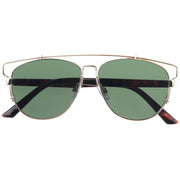 zeroUV Modern Fashion Panto Flat Front Metal Aviator Sunglasses A121 Glasses / Sunglasses White Smoke Gold Tortoise Green