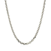 Bids.com 14k White Gold Diamond Cut Cable Link Chain (2.90 mm) Necklaces White Smoke 18 / White Gold,20 / White Gold,22 / White Gold,24 / White Gold,26 / White Gold