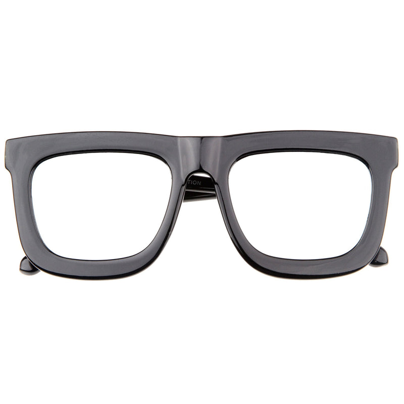 zeroUV Hipster Flat Front Square Horned Rim Mirror Lens Sunglasses A143 Sunglasses White Smoke Black Silver Silver Mirror