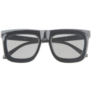 zeroUV Hipster Flat Front Square Horned Rim Mirror Lens Sunglasses A143 Sunglasses Gray Black Gold Brown Mirror