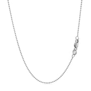 Bids.com 14k White Gold Bead Chain 1.0mm Necklaces White Smoke 16 / White Gold,18 / White Gold,20 / White Gold
