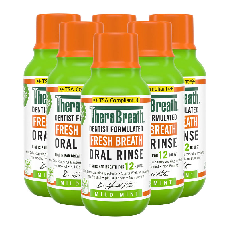 TheraBreath TheraBreath Fresh Oral Rinse, Mild Mint, 3 Fl Oz (88.7 Ml) Oral Care White Smoke