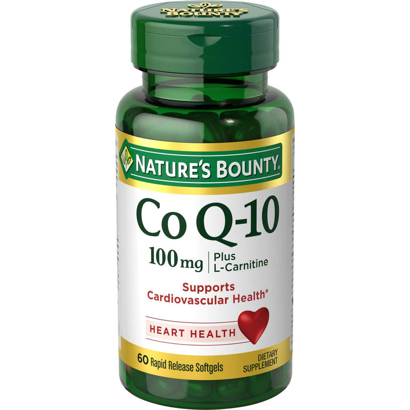 Nature's Bounty Nature's Bounty Co Q-10, Plus L-Carnitine, 100 Mg, Rapid Release Softgels Vitamins & Supplements White Smoke