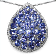 Bids.com 4.16 Carat Genuine Tanzanite .925 Sterling Silver Pendant Pendants White Smoke