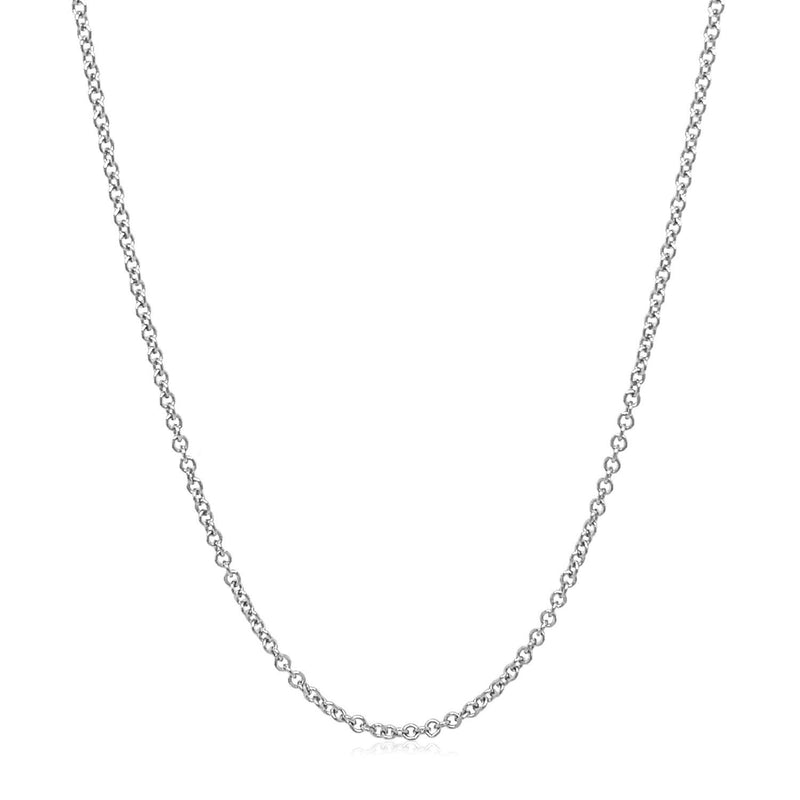 Bids.com 14k White Gold Round Cable Link Chain 1.5mm Necklaces White Smoke 16 / White Gold,18 / White Gold,20 / White Gold