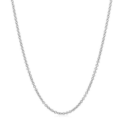 Bids.com 14k White Gold Round Cable Link Chain 1.5mm Necklaces White Smoke 16 / White Gold,18 / White Gold,20 / White Gold