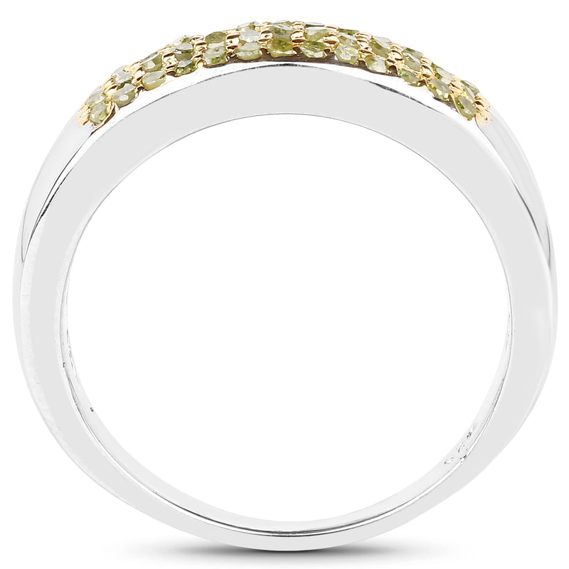 Bids.com 0.22 Carat Genuine Yellow Diamond .925 Sterling Silver Ring Rings White Smoke size 6.00,size 7.00,size 8.00,size 9.00