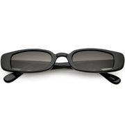 zeroUV Retro 1990's Thin Rectangle Fashion Sunglasses C547 Sunglasses White Smoke Black Lavender
