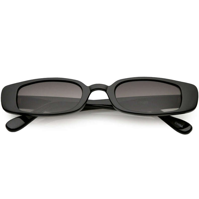 zeroUV Retro 1990's Thin Rectangle Fashion Sunglasses C547 Sunglasses White Smoke Black Lavender