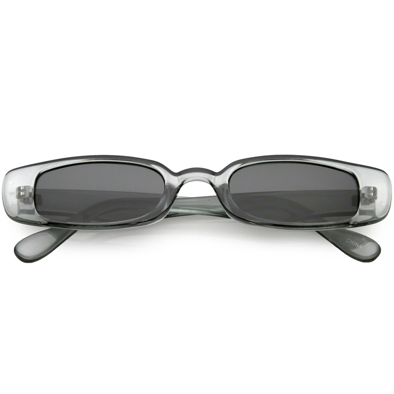 zeroUV Retro 1990's Thin Rectangle Fashion Sunglasses C547 Sunglasses White Smoke Smoke Smoke
