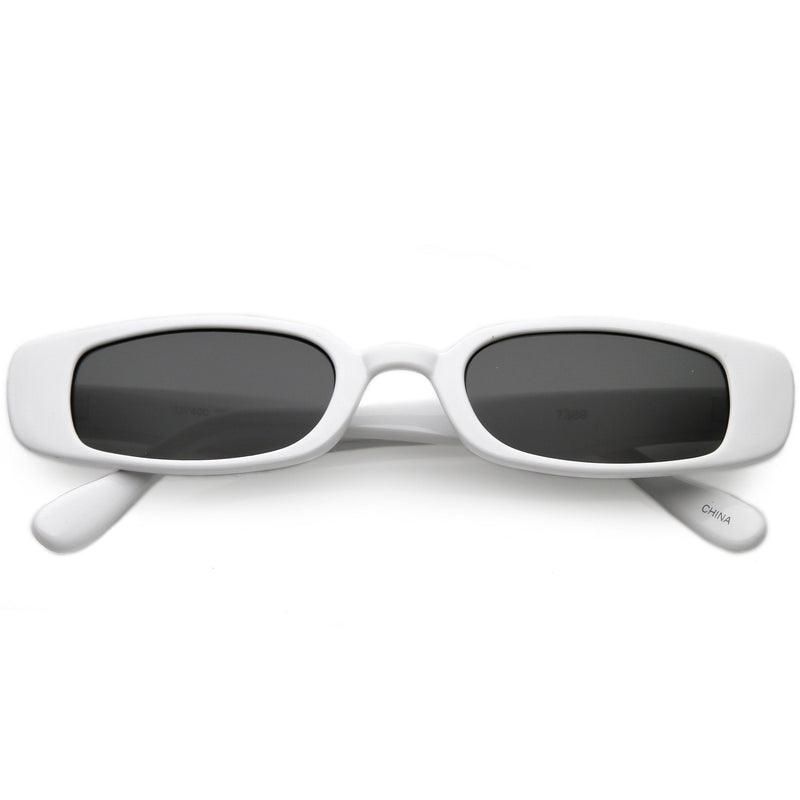 zeroUV Retro 1990's Thin Rectangle Fashion Sunglasses C547 Sunglasses White Smoke White Smoke