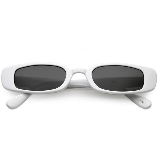 zeroUV Retro 1990's Thin Rectangle Fashion Sunglasses C547 Sunglasses White Smoke Black Smoke,Black Lavender,Clear Green,Smoke Smoke,White Smoke