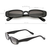 zeroUV Retro 1990's Thin Rectangle Fashion Sunglasses C547 Sunglasses White Smoke Black Smoke,Black Lavender,Clear Green,Smoke Smoke,White Smoke