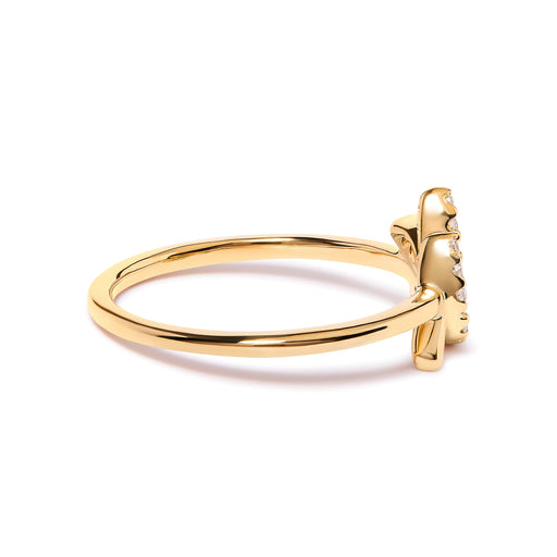 Bids.com 10K Yellow Gold 1/10 Cttw Diamond Leaf and Branch Ring (H-I Color, I1-I2 Clarity) - Ring Size 7 Rings White Smoke 7 / Yellow.Gold,6 / Yellow.Gold,8 / Yellow.Gold