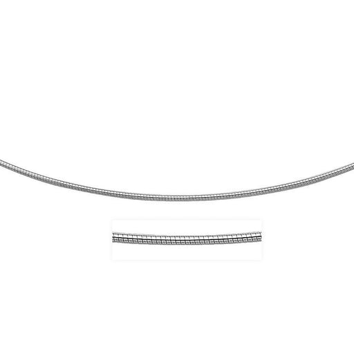 Bids.com 14k White Gold Necklace in a Round Omega Chain Style Necklaces White Smoke 16 / White Gold,17 / White Gold,18 / White Gold,20 / White Gold