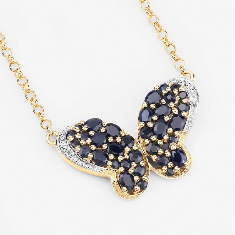 Bids.com 3.83 Carat Genuine Blue Sapphire and White Zircon .925 Sterling Silver Pendant Pendants White Smoke