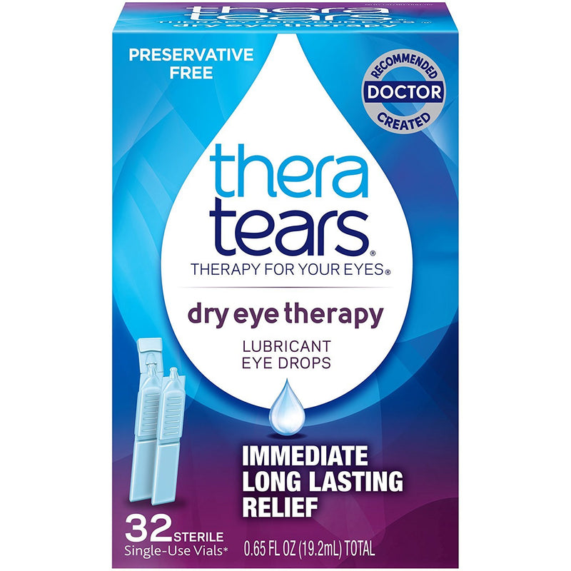 Thera Tears Thera Tears Lubricant Eye Drops With Twist-top 32 Vials Eye Drops White Smoke