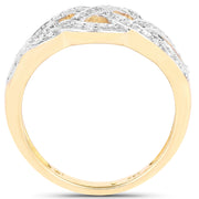 Bids.com 14K Yellow Gold Plated 0.26 Carat Genuine White Diamond .925 Sterling Silver Ring Rings White Smoke size 6.00,size 8.00,size 7.00,size 9.00
