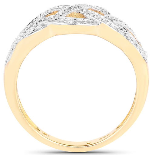 Bids.com 14K Yellow Gold Plated 0.26 Carat Genuine White Diamond .925 Sterling Silver Ring Rings White Smoke size 6.00,size 8.00,size 7.00,size 9.00