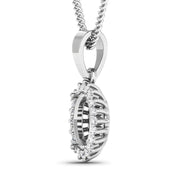Bids.com 0.13 Carat Genuine White Diamond 14K White Gold Semi Mount Pendant - holds 8x6mm Oval Gemstone Pendants White Smoke