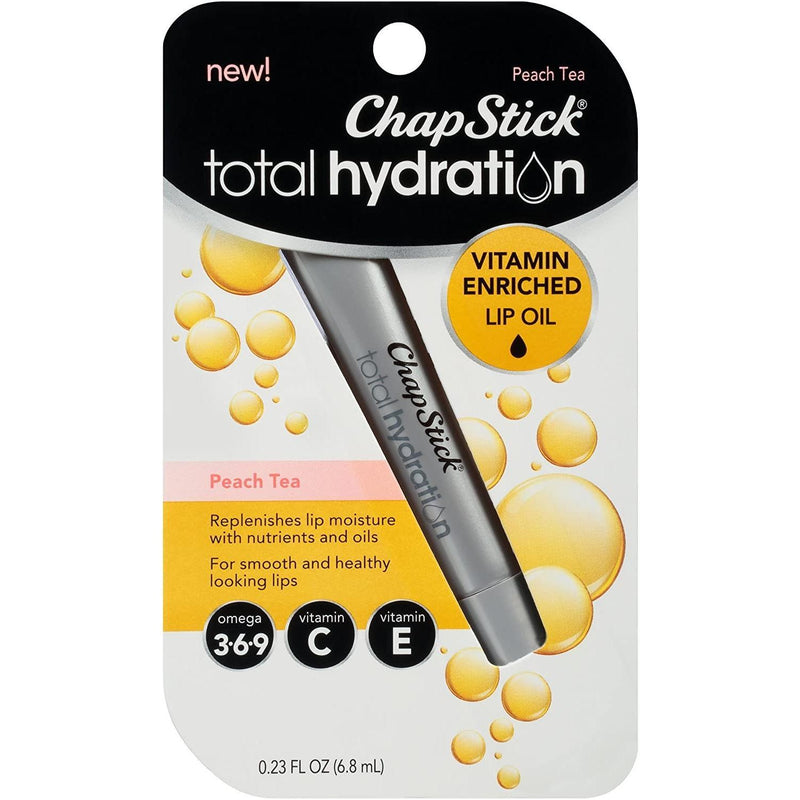 ChapStick ChapStick Total Hydration Vitamin Enriched Lip Oil - Peach Tea Flavor - .23 Fl Oz Lip Balms & Treatments Black