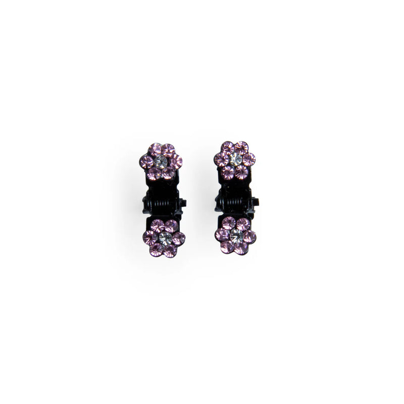 Smoothies Smoothies Floral Gem Clawettes Pink Hair Pins White Smoke