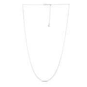 Bids.com Adjustable Cable Chain in 14k White Gold (1.0mm) Necklaces White Smoke 22 / White Gold