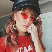 zeroUV Women's Retro 1990's Narrow Flat Color Tone Lens Cat Eye Sunglasses C524 Sunglasses Dark Slate Gray Pink Pink,Yellow Blue,Clear Purple,Clear Red,Blue Blue,Red Pink,Clear Yellow,Peach Pink Pink