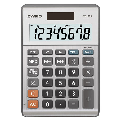 Casio Casio MS80 Desktop Solar Tax Calculator Calculators Light Gray