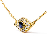 Bids.com 10K Yellow Gold Blue Sapphire and Diamond Accented Evil Eye 18" Inch Pendant Necklace (H-I Color, I1-I2 Clarity) Necklaces White Smoke Yellow.Gold / 18