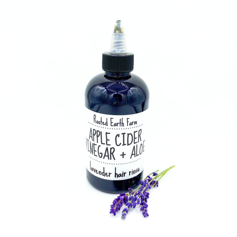 Rooted Earth Farm + Apothecary Herbal Aloe Vinegar Hair Rinse Hair + Nail Care Dark Slate Gray Rosemary,Lavender